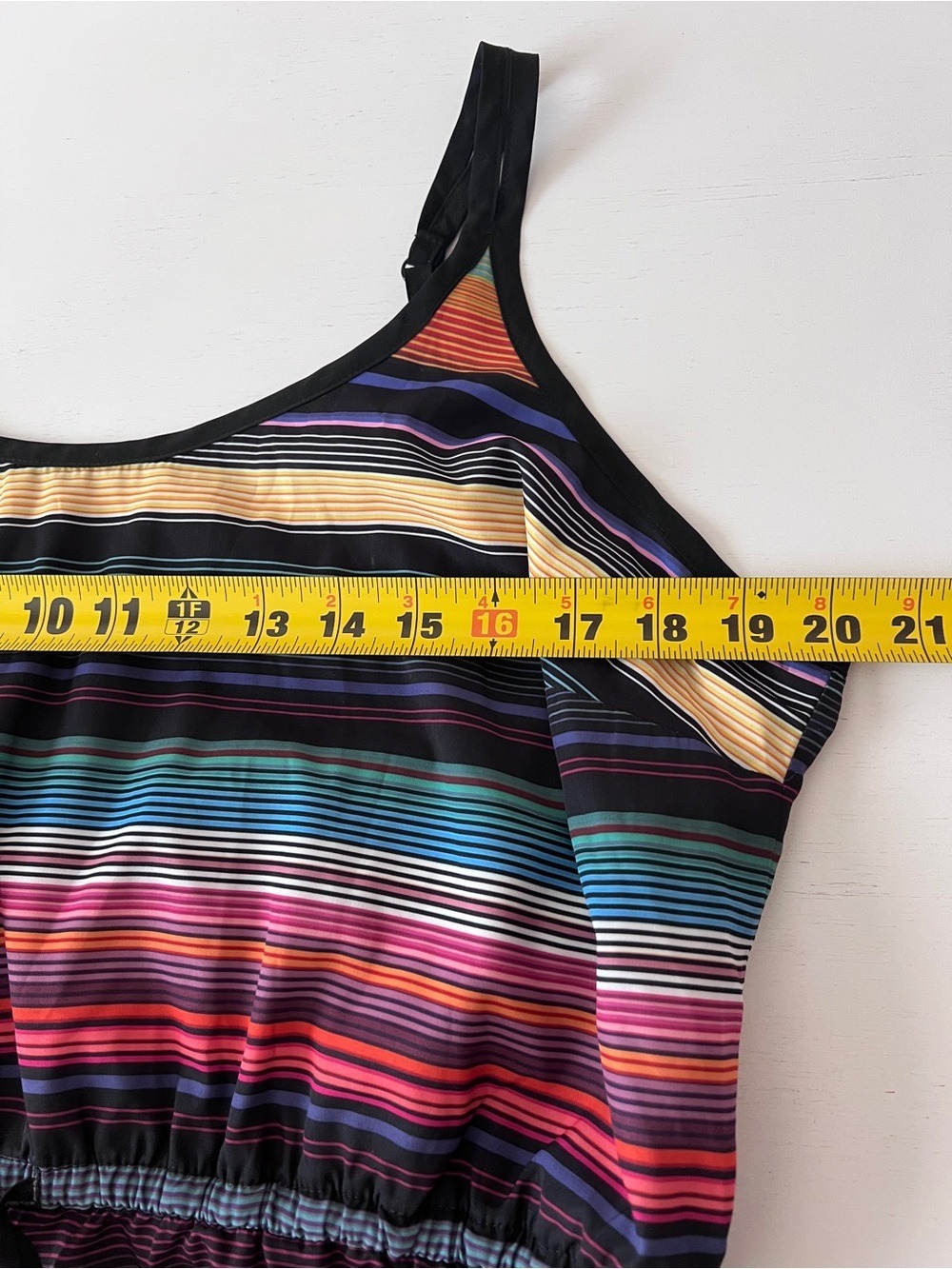 Athleta Havana Rainbow Stripe Midi Dress - Size Large - Picture 7 of 8